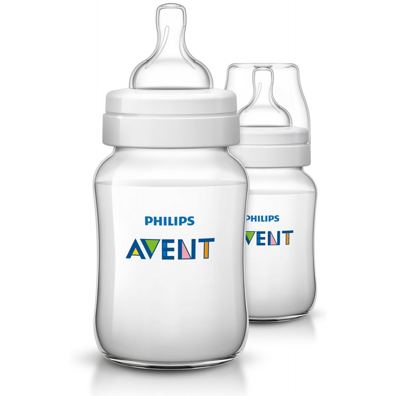 Бутылочка для кормления Avent Philips серия Classic+ из полипропилена (260 мл 1 мес+ 2 шт) SCF563/27