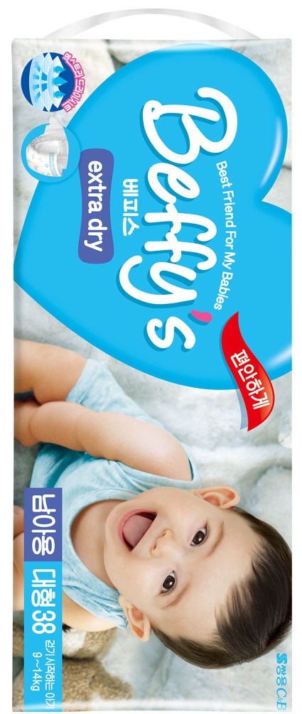 Подгузники Beffys extra dry для мальчиков L (9-14 кг) 38 шт