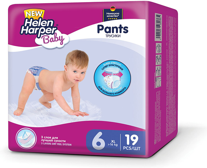 Трусики Helen Harper Baby XXL (16+ кг) 19 шт