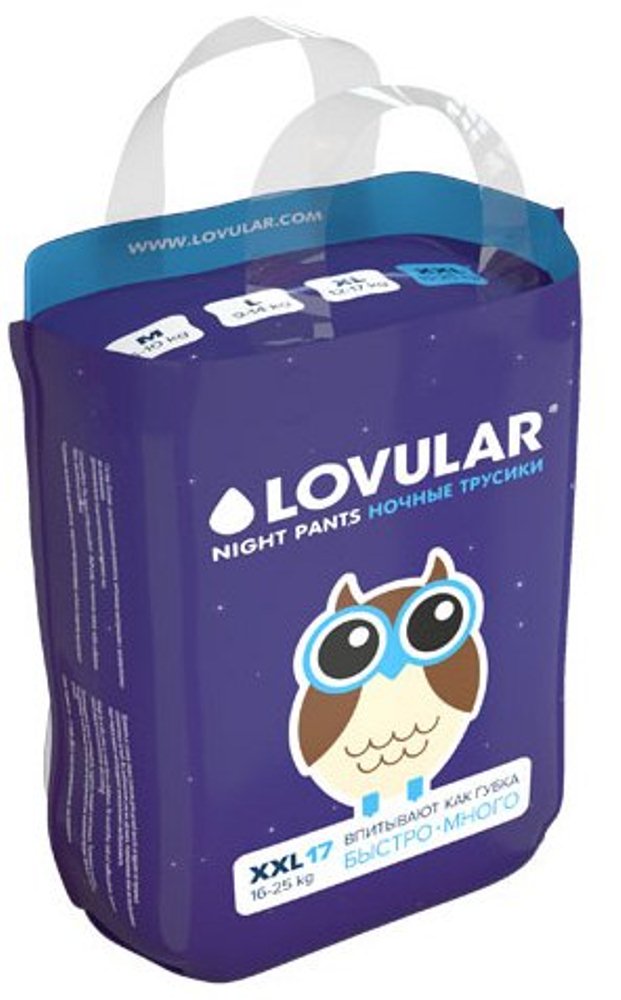 Трусики ночные Lovular размер XXL (15-25 кг) 17 шт