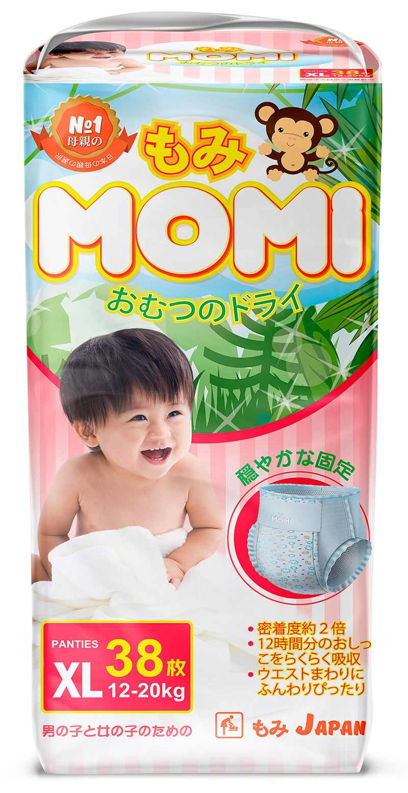 Трусики MOMI размер XL (12-20 кг) 38 шт