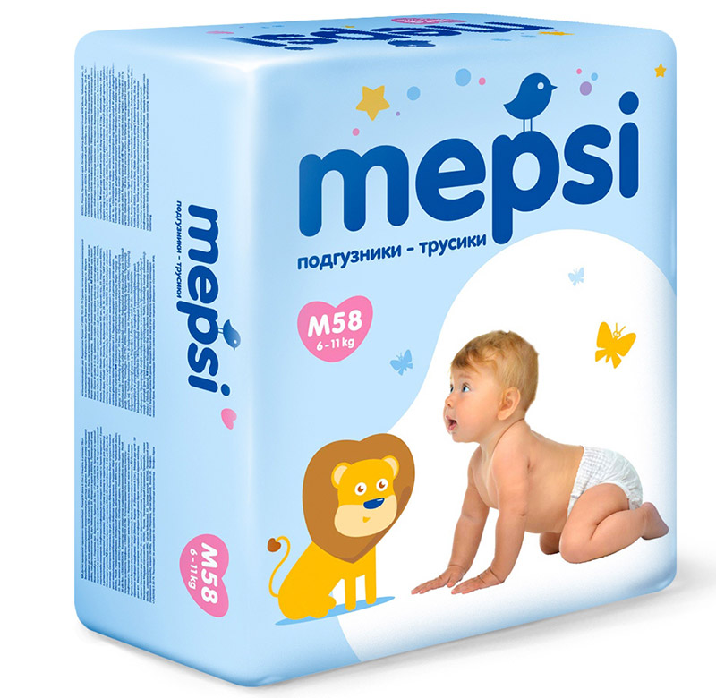 Трусики Mepsi размер M (6-11 кг) 58 шт