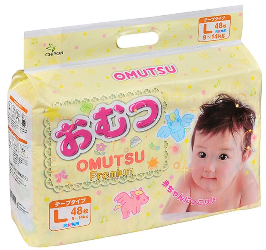 Подгузники детские Omutsu размер L (9-14 кг) 48 шт