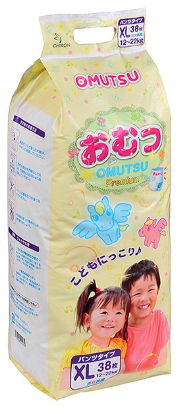 Трусики детские Omutsu размер XL (12-22 кг) 38 шт