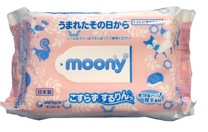 Влажные гигиенические салфетки Moony запасной блок 60 шт