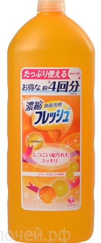 Пенное антибактериальное средство для мытья посуды и фруктов Daiichi Fresh аромат апельсина 850 мл 