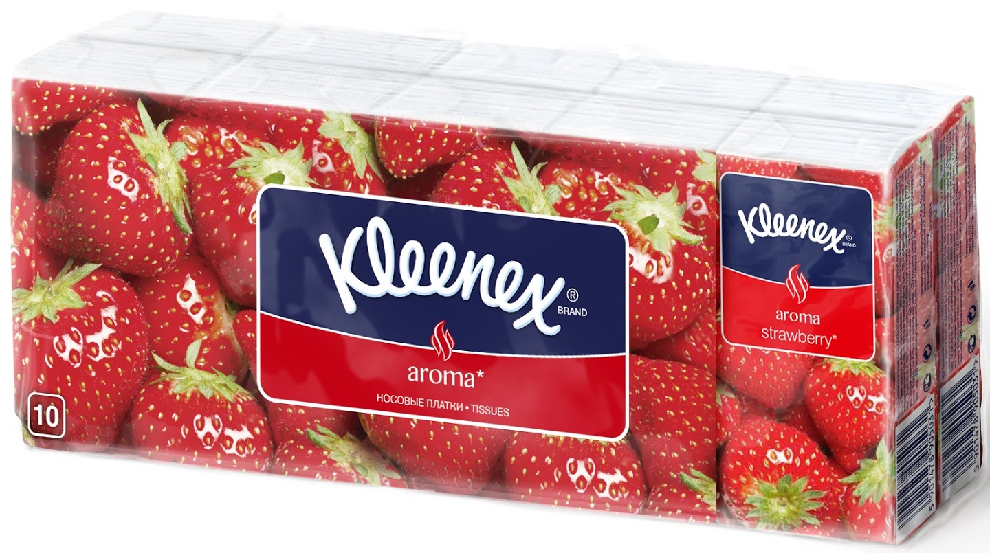 Бумажные носовые платочки Kleenex Клубника 1 шт