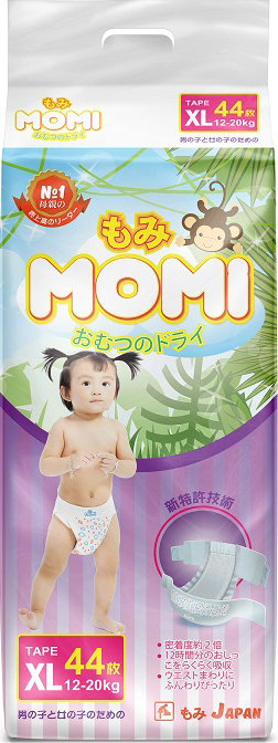 Подгузники MOMI размер XL (12-20 кг) 44 шт