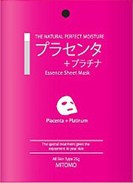 Маска для лица Mitomo Плацента + Платина, омолаживающая, 25 гр