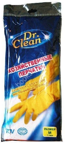 Резиновые перчатки Dr.Clean без напыления, размер М
