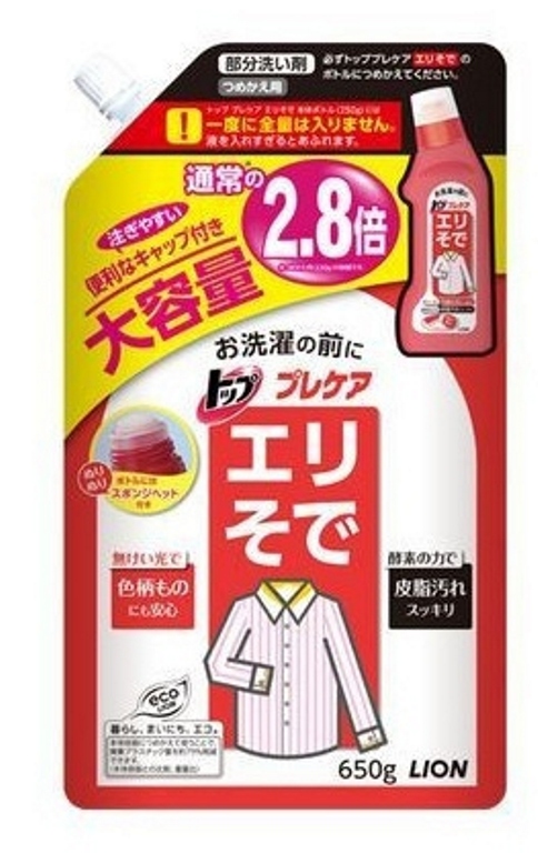 Средство Lion Топ для удаления пятен с воротничков и манжет, запаска 650 гр