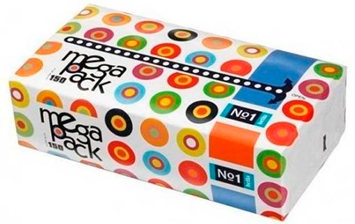 Платочки универсальные Bella №1 двухслойные Mega Pack, 150 шт.
