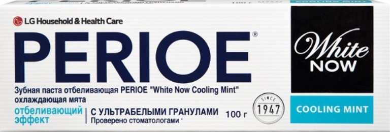 Зубная паста Perioe отбеливающая White now cooling mint, охлаждающая мята, 100 г