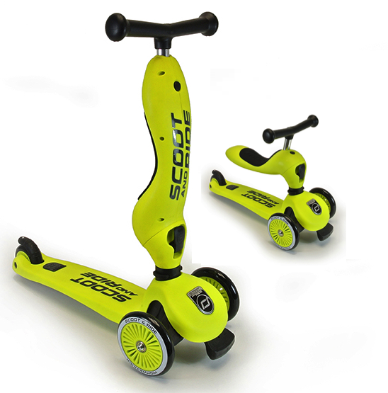 Детский трехколесный самокат с сиденьем Scoot&amp;Ride HighwayKick 1 (Seat) (лайм) 1186514