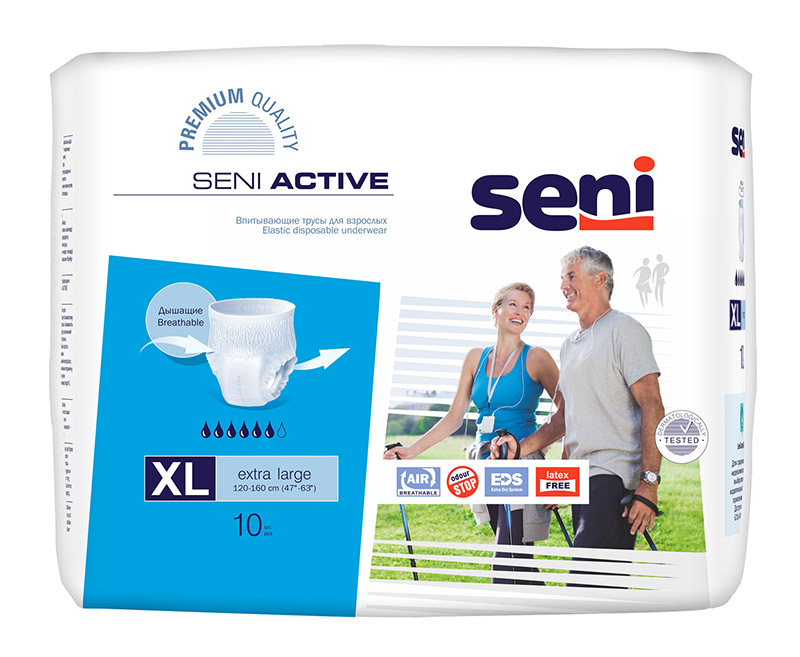 Трусики Seni Active Extra Large 4, талия 120-160 см (10 шт) SE-096-XL10-RU1