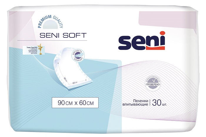 Пеленки Seni Soft 60-90 см, впитываемость 1500 мл  (30 шт)