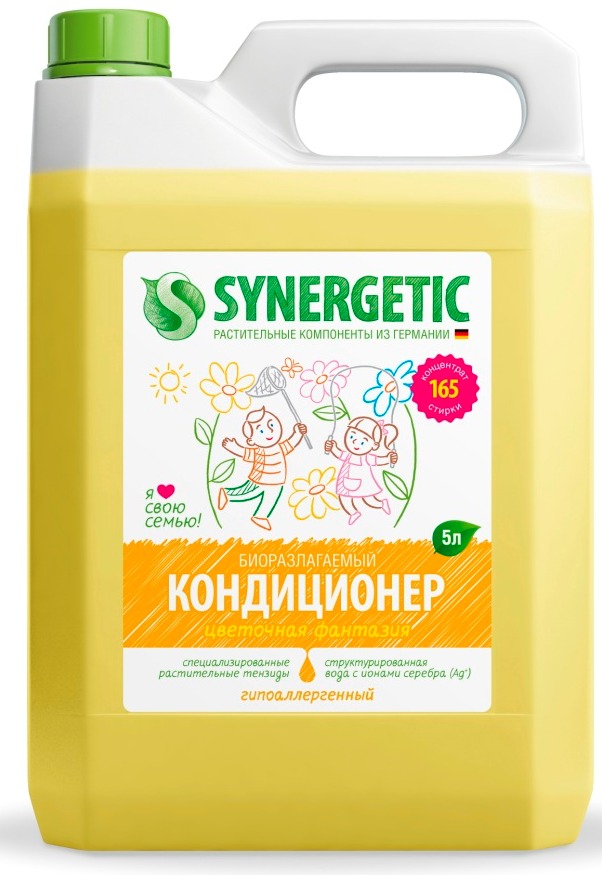 Кондиционер для белья Synergetic Цветочная фантазия, 5 л