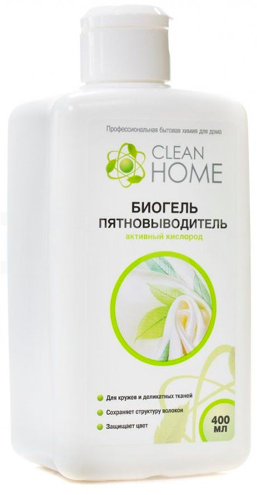 Биогель Clean Home пятновыводитель активный кислород, 400 мл