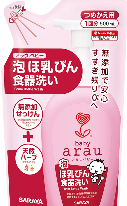 Жидкость для мытья детской посуды Saraya Arau Baby, запасной блок, 450 мл
