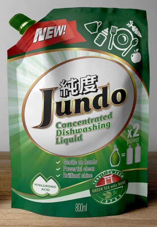 Концентрированный гель Jundo для мытья посуды и детских принадлежностей Green tea with Mint, 800 мл
