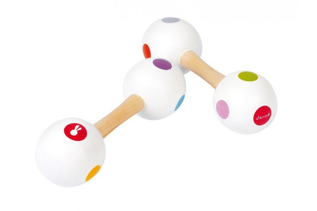 J07610 Маракасы двусторонние (белый)