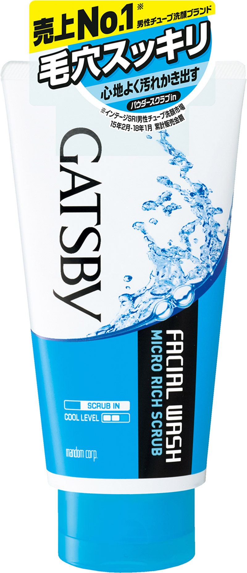 Пенка-скраб для мужчин Gatsby для нормальной и чувствительной кожи, 130 г