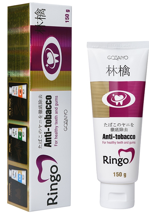 Паста зубная отбеливающая Gotaiyo Ringo Anti-tobacco для курильщиков, 150 г