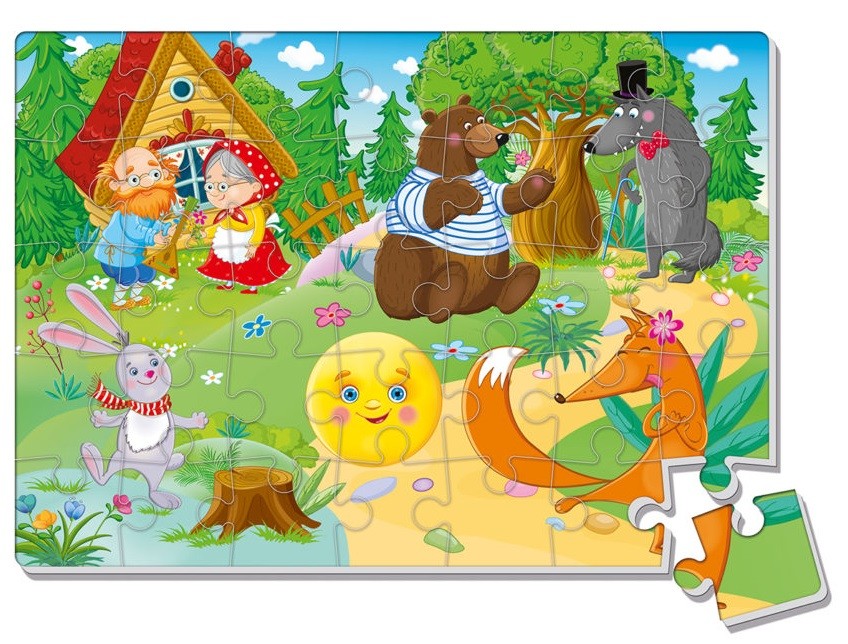 VT1102-19 Мягкие пазлы Сказки "Колобок" А4 35 элементов